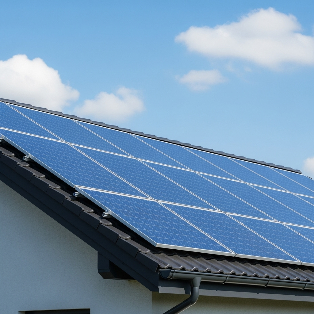 Maison équipée de panneaux solaires